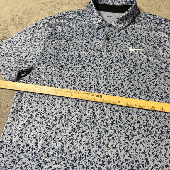 Nike Golf Tour Polo Shirt Mens L Top Micro Camo Blue Dri Fit DR5306-493 - Picture 5 of 7